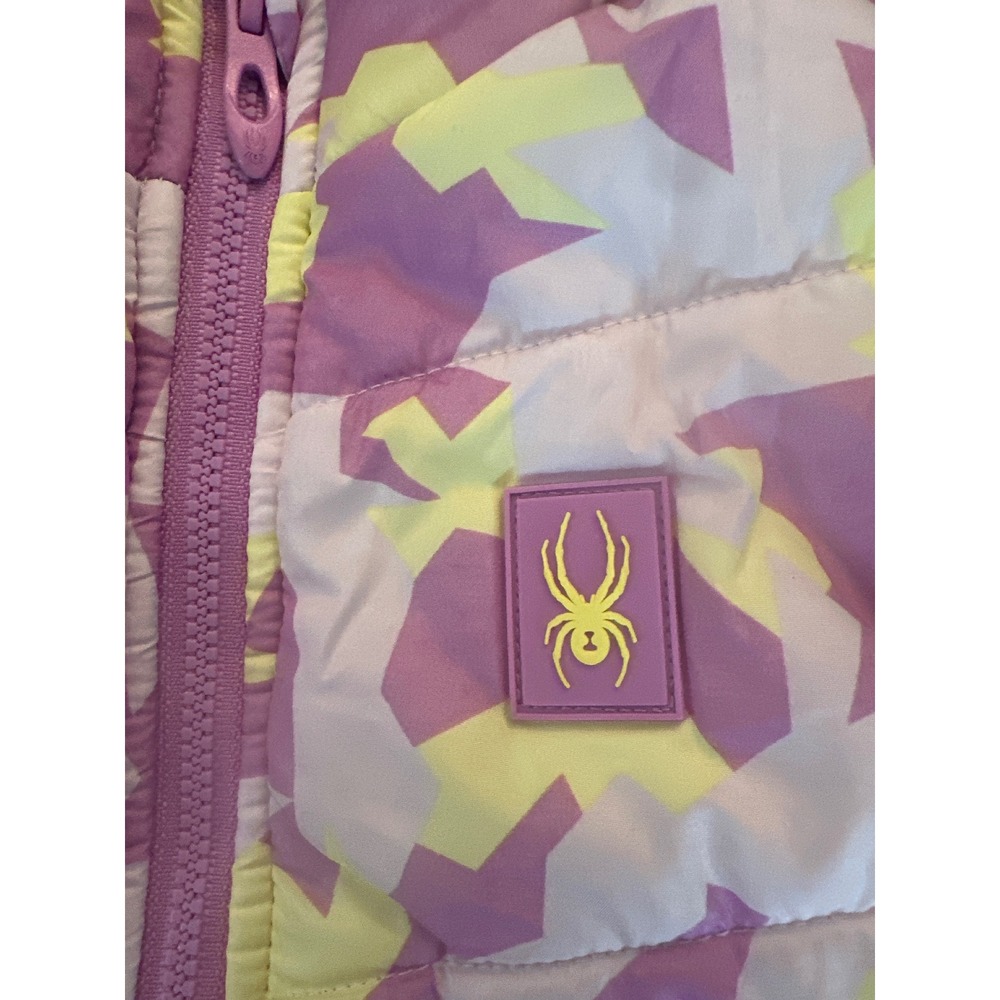Spyder Kids Puffer Vest 2T Purple‎ Yellow Star Print Lightweight Zip Front - Picture 2 of 4